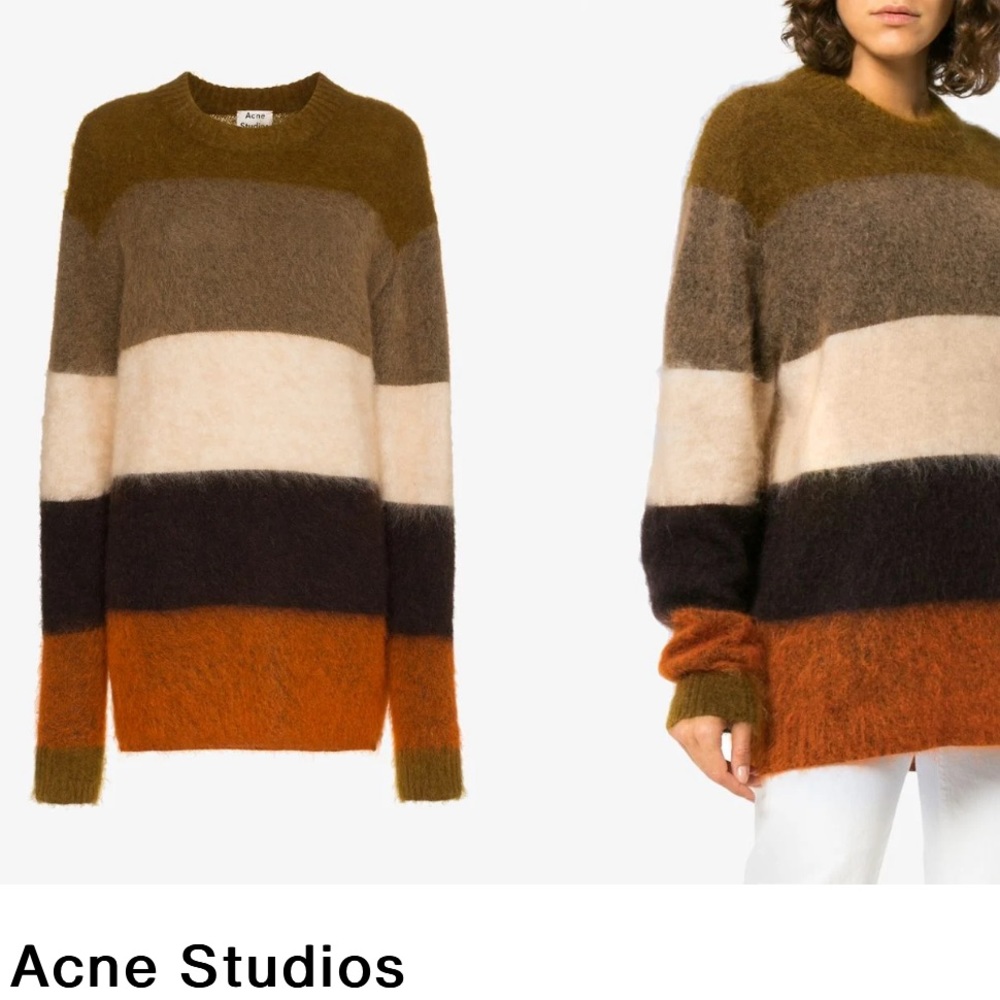 Acne Studios Albah Striped Wool Mohair-Blend Sweater